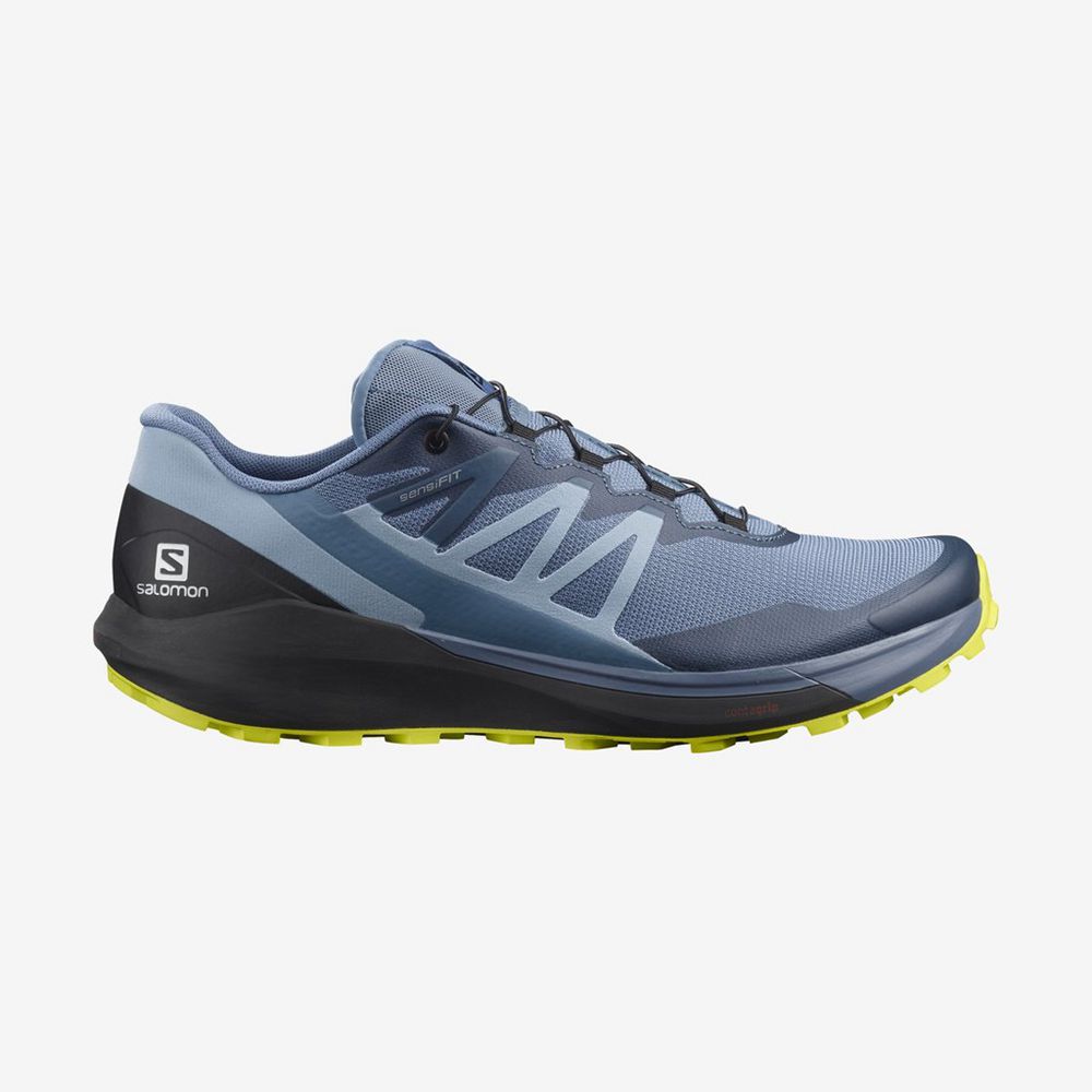 Salomon Singapore Mens Trail Running Shoes - SENSE RIDE 4 Blue/Black | 72803-YVAC